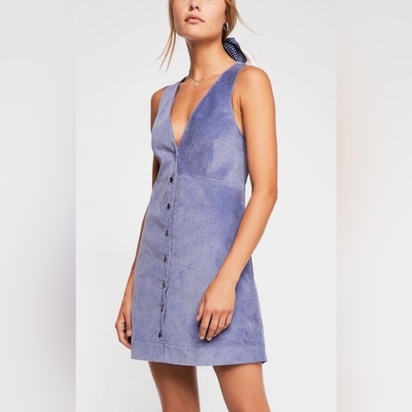 Free People Dresses & Skirts - Free People Blue Sleeveless Button-Down Dress